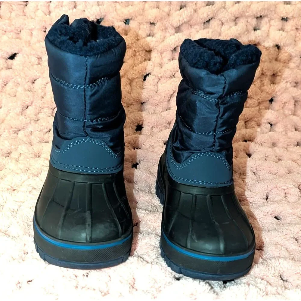 Lands' End Waterproof Unisex Kids Snow Boots Insulated Fleece Lined Size 8 C